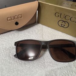 Gucci Sunglasses – Matte Black Frame with Brown Lenses