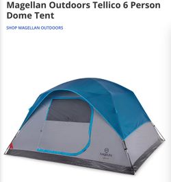 Magellan Outdoors Tellico Dome Tent 6 Person 10x10 ft Blue Gray Polyester
