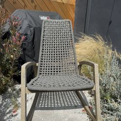Outdoor Rocking Chairs (2) And Side Table 