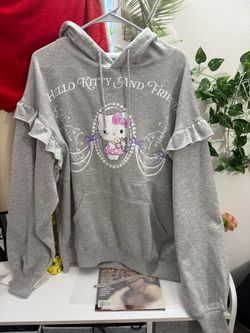 Hello Kitty and Friends Gray Ruffle Hoodie