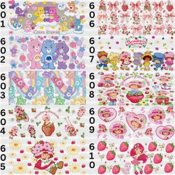 Strawberry Shortcake UV DTF 16 Oz Cup Wrap