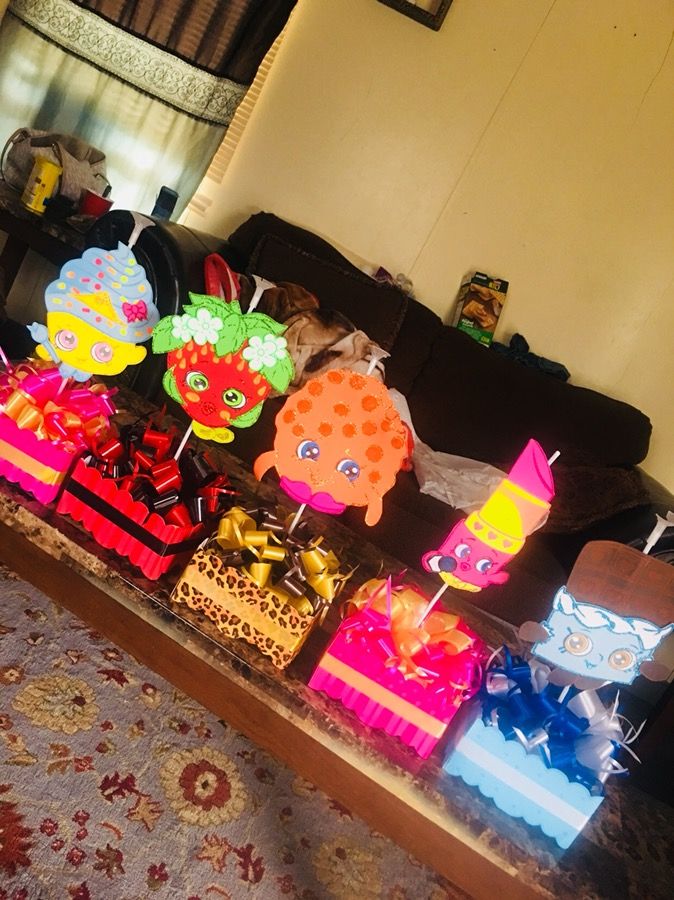 Centros de mesa para fiesta de los shopkins