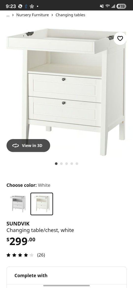 Ikea sundvik baby changing table