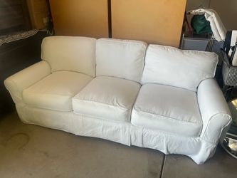 White slip cover sofa 86” wide