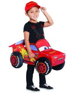 New Open-Box Spirit Halloween Toddler Lightning McQueen Ride-Along Costume Retail $65.00