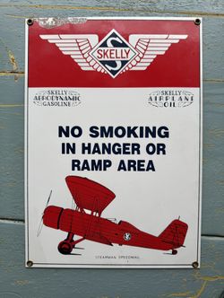 Vintage Porcelain Skelly Sign