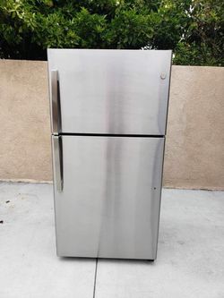 GE Refrigerator Stainless Steel 21cu Ft 33x31x66🚨👍3 MONTHS WARRANTY