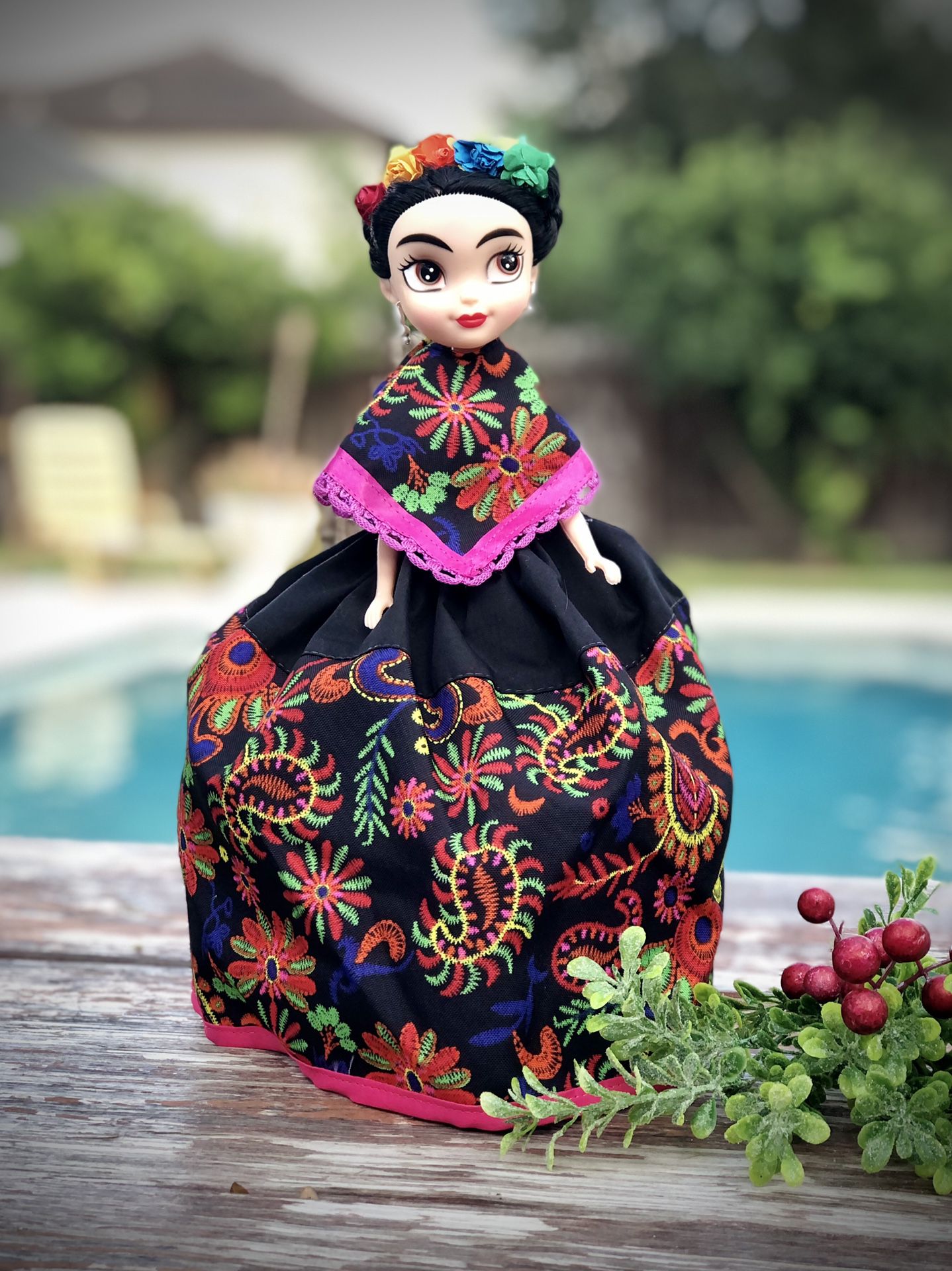 Frida Kahlo Artesanal Doll 13” Tall