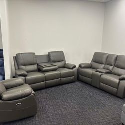 BRAND NEW 3 PIECES RECLINERS SOFA COUCH SET