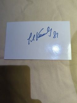 Ted Kennedy Signed Autograph Laminated 3x5 Index Card Used