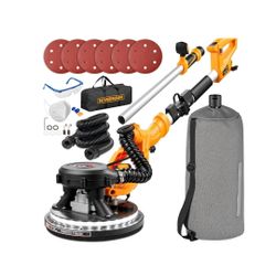 Drywall Sander with Vacuum Dust Collector, 950W Electric Wall Sander with 26FT Power Cord, 9 Variable Speed RPM, LED Light, 360° Swivel Head f