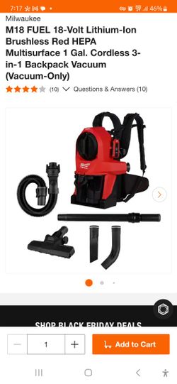 Milwaukee Backpack Vacuum