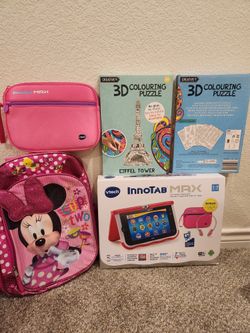 Vtech Innotab Max,3d Colouring Puzzle Amd Minnie Mouse Backpack 