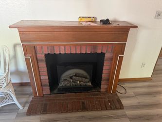 Electric Fireplace Insert with Wood Mantel