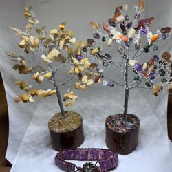 Quartz Trees And Bracelet 