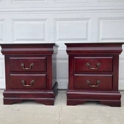 Two Hard Wood Night Stands 