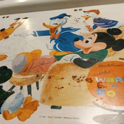 1961 WALT DISNEY TV TRAY AND STAND( WORLD OF COLOR)