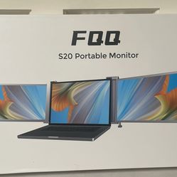 FQQ S20 Portable Monitor 15.4”FHD 1200 P  IPS Triple Screen Monitor Extender ,Fits 12-16.5” Compatible W/windows , Mac Book Gray Color or black 