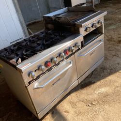 black diamond 6 burner gas range w/ Griddle/Broiler Natural Gas