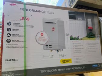 New outdoor tankless water heater