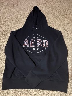 Aeropostale Black Graphic Pullover Hoodie