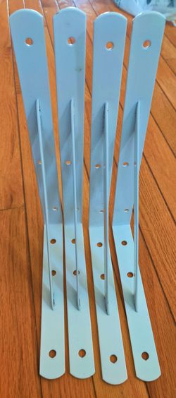 NEW White Metal Shelf Brackets Set of 4