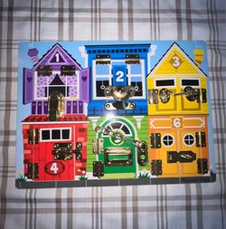 Melissa & Doug Latches Wooden Learning Board - Educational Activity Toy