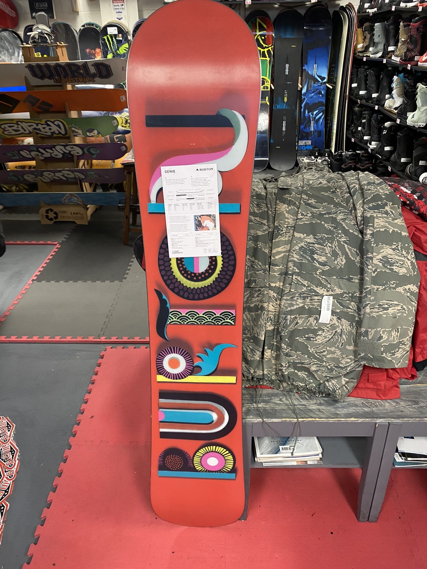 new burton 151 snowboard with 3 year warranty