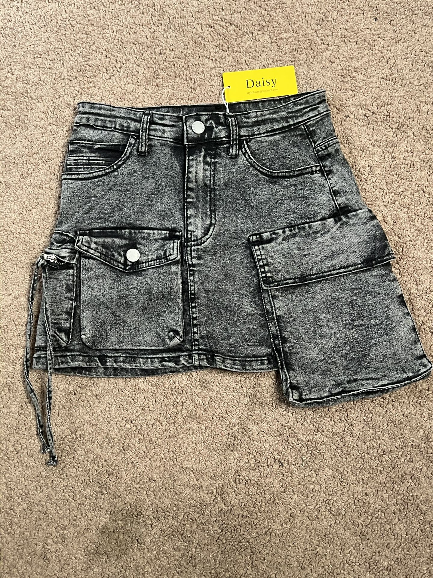 Denim Skirt With Pockets