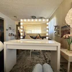 Vanity Mirror & IKEA MALM Desk 