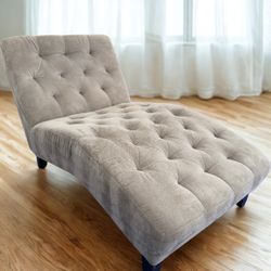 Chaise Lounger - Z Gallerie Ruffed Wooden Chaise (Light Grey)