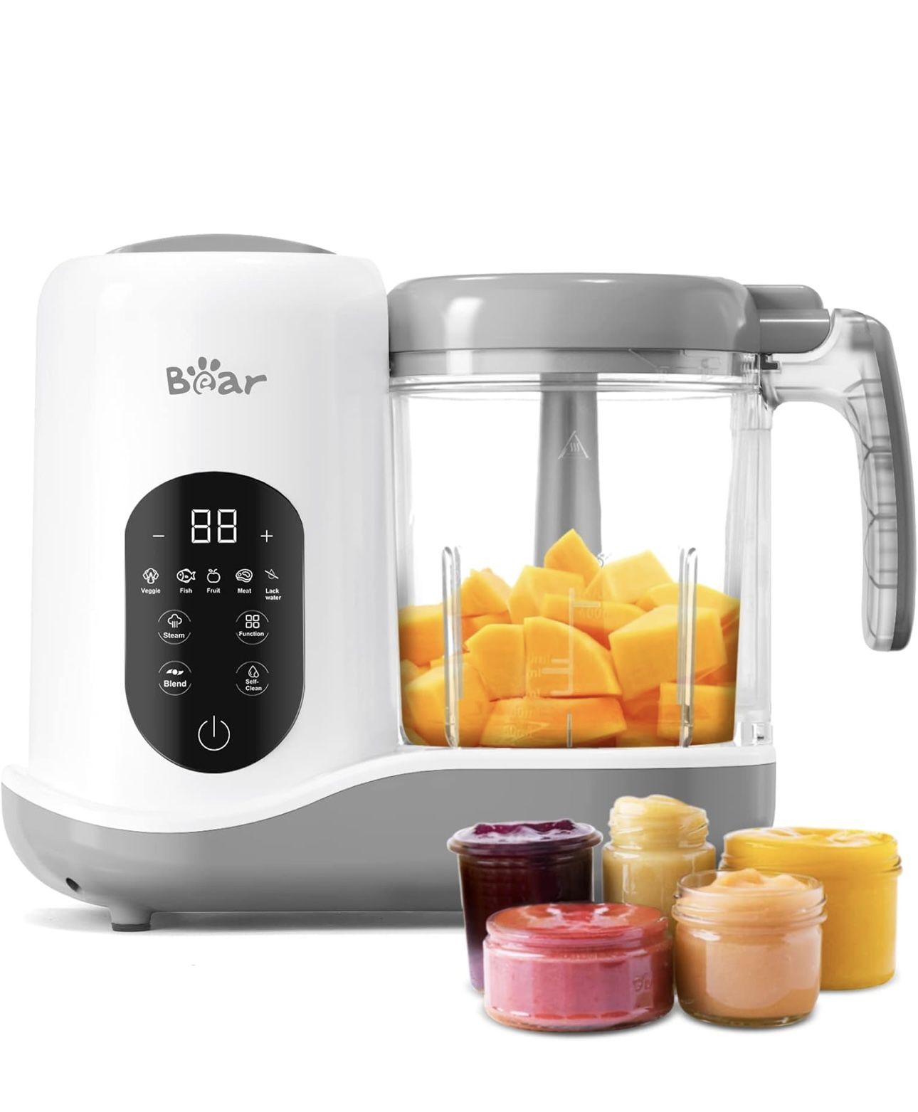 BEAR 2024 Baby Food Maker | One Step Baby Food Processor Steamer Puree Blender | Auto Cooking & Grinding | Baby Food Puree Maker with Self Cleans | To