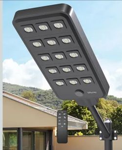 15000W Solar Street Lights Outdoor,Commercial Dusk to Dawn Flood Light with Motion Sensor, IP67 Waterproof High Power Security Lighting for Parking Lo