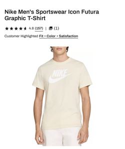 Nike Men's Sportswear Tee Just Do It Swoosh Size XXL (Cream Yellow/White)