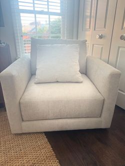 TWO Crate and Barrel Champagne chairs