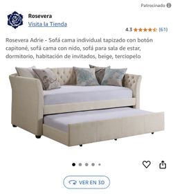 Rosevera Elsa Twin Size Daybed with Trundle, Beige