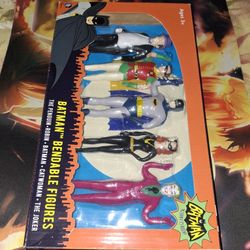 NJ CROCE DC COMICS BATMAN CLASSIC TV SERIES BENDABLES FIGURE TOY SET...NEW...SMOKE FREE HOME...$38 OBO...