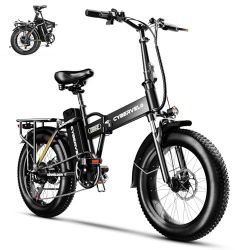 Cybervelo 1000W Folding Electric Bike, 48V 20.8AH Large...