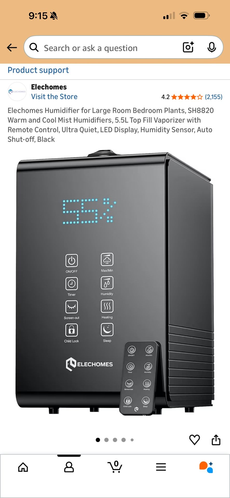 Elechome Air Hunidifier For Large Rooms