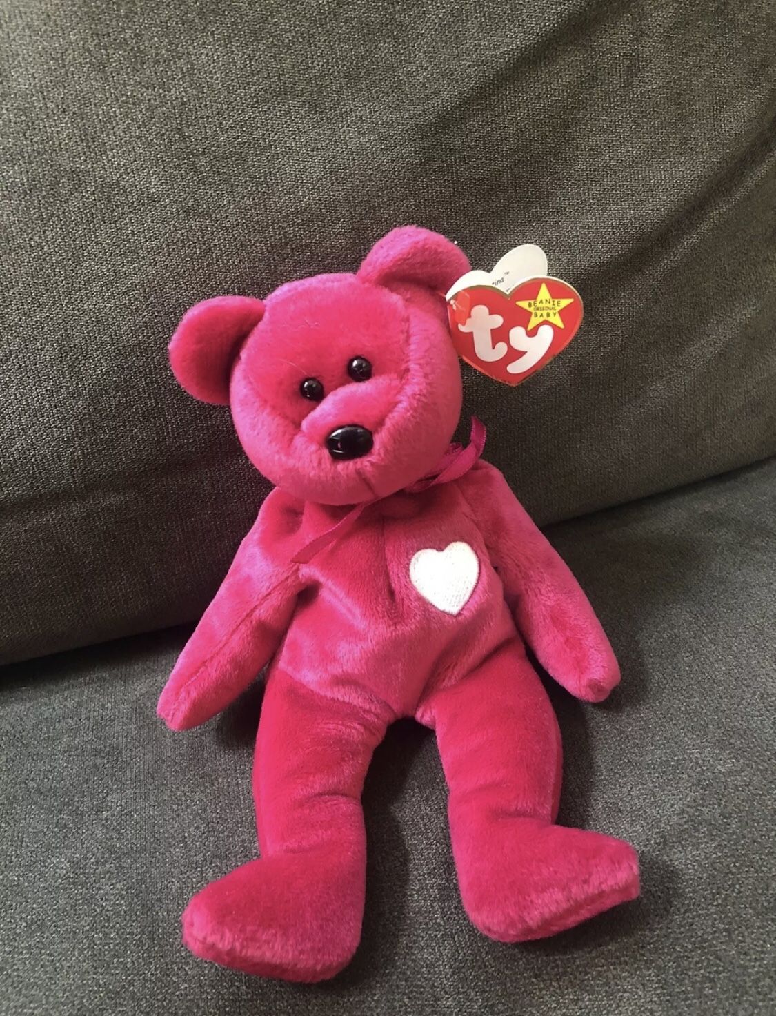 Valentina RARE TY Beanie Baby TAG ERRORS 1998/99 w hologram New & Mint.