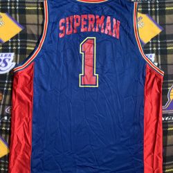 Rare Vintage Official Superman #1 Basketball Jersey Sz 2xl