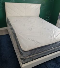 Queen Size Bed Frame With MATTRESS NEW BEDROOM FURNITURE SET Cama Queen 