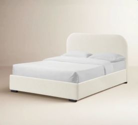 Queen Size Beige Boucle Bed Frame