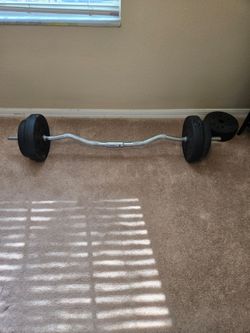 Curling Bar and Weights