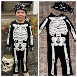 Sz 6-7Kids Skeleton Costume Jumpsuit