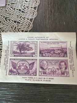 This special souvenir sheet contains four commemorative 3-cent stamp