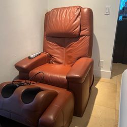 Genuine Leather Massage Loveseat