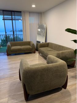 3 Piece Olive Green Couch Set