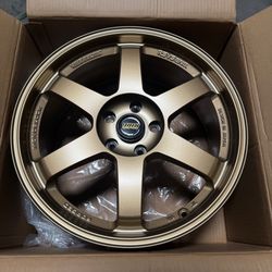 New Set of 18 Inch Rays TE37 Style Wheels 18x8 ET35 5x114.3 Matte Bronze Rims Set of 4