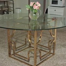 54" Round Modern Tempered Glass Top Dining Table for Dining Room - $550